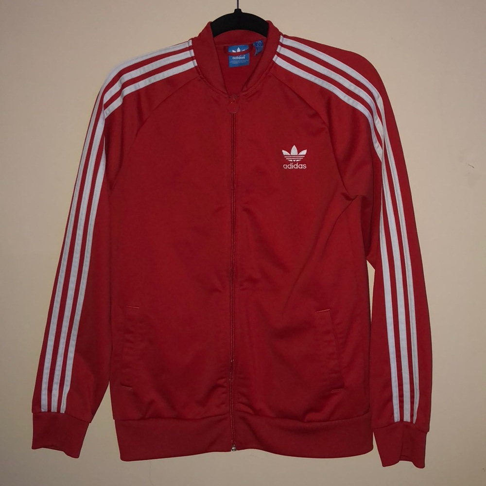 Red adidas jacket